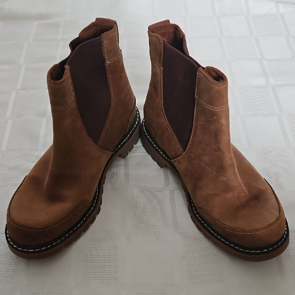 Brown Leather Ankle Waterproof Boots